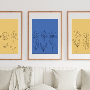 Indigo and Honeycomb Printable Wall Art Set of 3, Large Size Minimalist Print Download, Modern Wall Decoration Gift, Home Decor Art