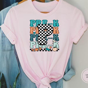 Pre K Grade Checkered Shirt, Pre-K Squad Shirt, Pre-K Squad Shirt, Pre-K Grade Shirt, Pre-K Grade Shirt, Pre-K Grade Is Groovy Tee