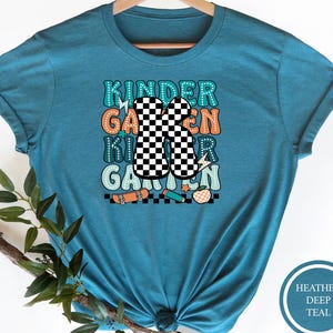 Kindergarten Grade Checkered Shirt, Kindergarten Shirt, Kindergarten Teacher Shirt, Checkered Kindergarten Tee, First Day Of School Shirt
