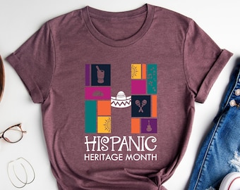 Hispanic Heritage Month Shirt, Latin America Flags Shirt, Proud Hispanic Shirt, Latino Fiesta Shirt, Gift for Her