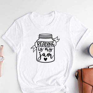 Reading Shirt, Reading Is My Jam T-Shirt, Librarian Shirt, Reading Is My Jam, Reader Gift, Book Worm Shirt, Reader Shirt, Book Lover Gift