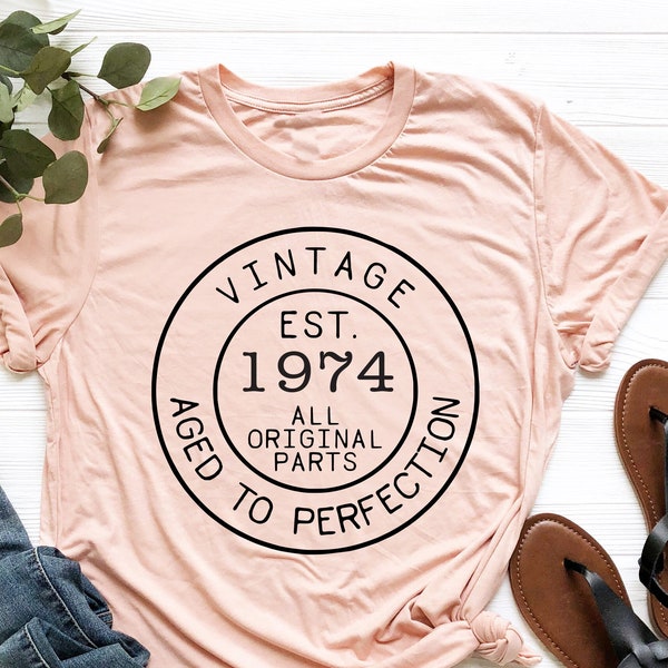 Vintage 1974 T-Shirt, 50th Birthday Shirt, 50th Birthday Gift For Women, 50th Birthday Gift For Men, Born In 1974, 1974 Birthday, 50th Gift