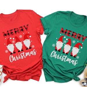 Merry Christmas Gnomes T-Shirt, Gnome Shirt, Santa Gnome Tshirt, Christmas T-shirt, Christmas Family Shirt, Christmas Gift, Holiday Gift