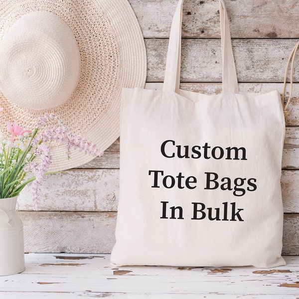 Custom Tote Bags in Bulk , Custom Text Bag, Promotional Tote Bag, Trade Show Gift Bag, Custom Shopper, Shopping Bags, Custom Text Tote