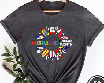 Latin America Flags Shirt, Hispanic Heritage Month Shirt, Proud Hispanic Shirt, Latino Fiesta Shirt, Gift for Her, Gift for Him