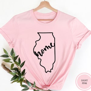 Illinois Home Shirt, State of Illinois T-Shirt, Illinois Home State Tee, Illinois Map Shirt, Illinois Travel Gifts, Illinois Lover Gift