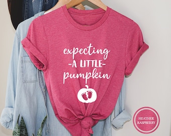 Expecting A Little Pumpkin T-Shirt, Fall Pregnancy Announcement Shirt, Fall Maternity Shirt, Halloween Baby Announcement Shirt, Pumpkin Tee