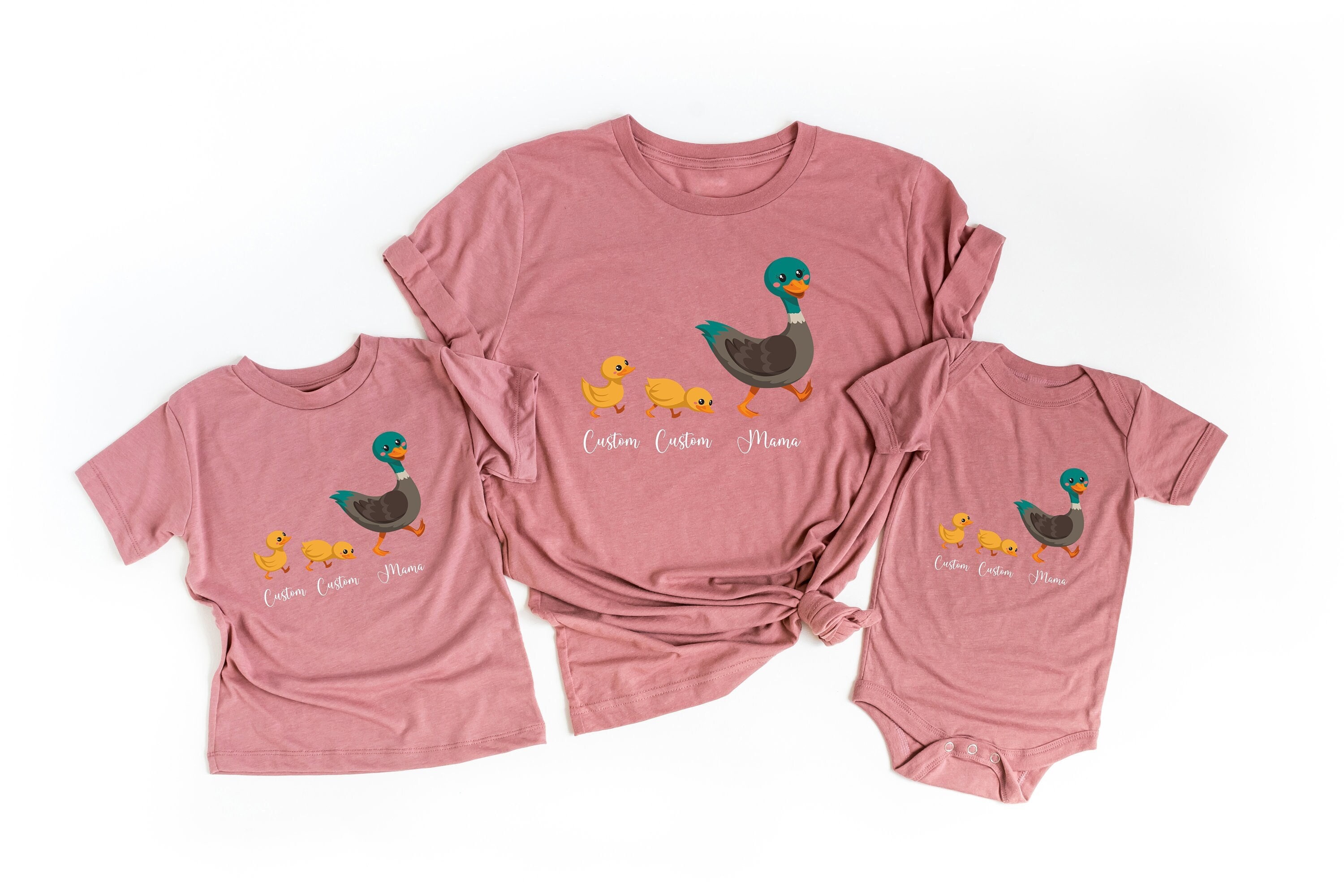 Custom Mothers Day Shirt, Cute Duck Mom Shirt, Personalized Mom Gifts, Duck Mama Kids T-Shirt, Mothers Day Gifts, Customizable Mom Tee