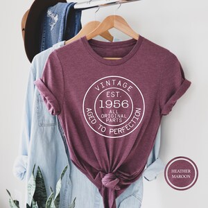 Camiseta vintage de 1956, envejecida a la perfección, regalo de 70 cumpleaños. imagen 2