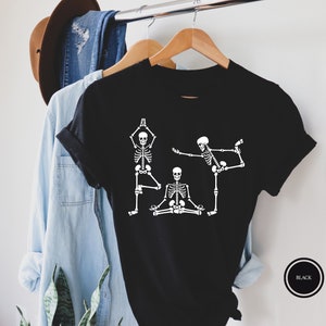 Skeletons Yoga Shirt, Halloween Shirt, Yoga Lover Shirt, Meditation Shirt, Gift For Yogi, Skeleton Shirt, Meditation Shirt, Namaste Shirt