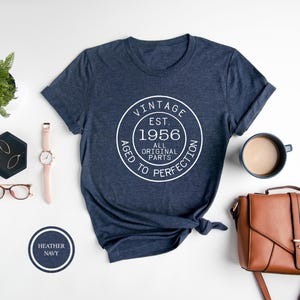 Camiseta vintage de 1956, envejecida a la perfección, regalo de 70 cumpleaños. imagen 4