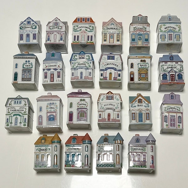 Frascos para especias Lenox Spice Village – Casa victoriana de porcelana de 1989, se venden por separado