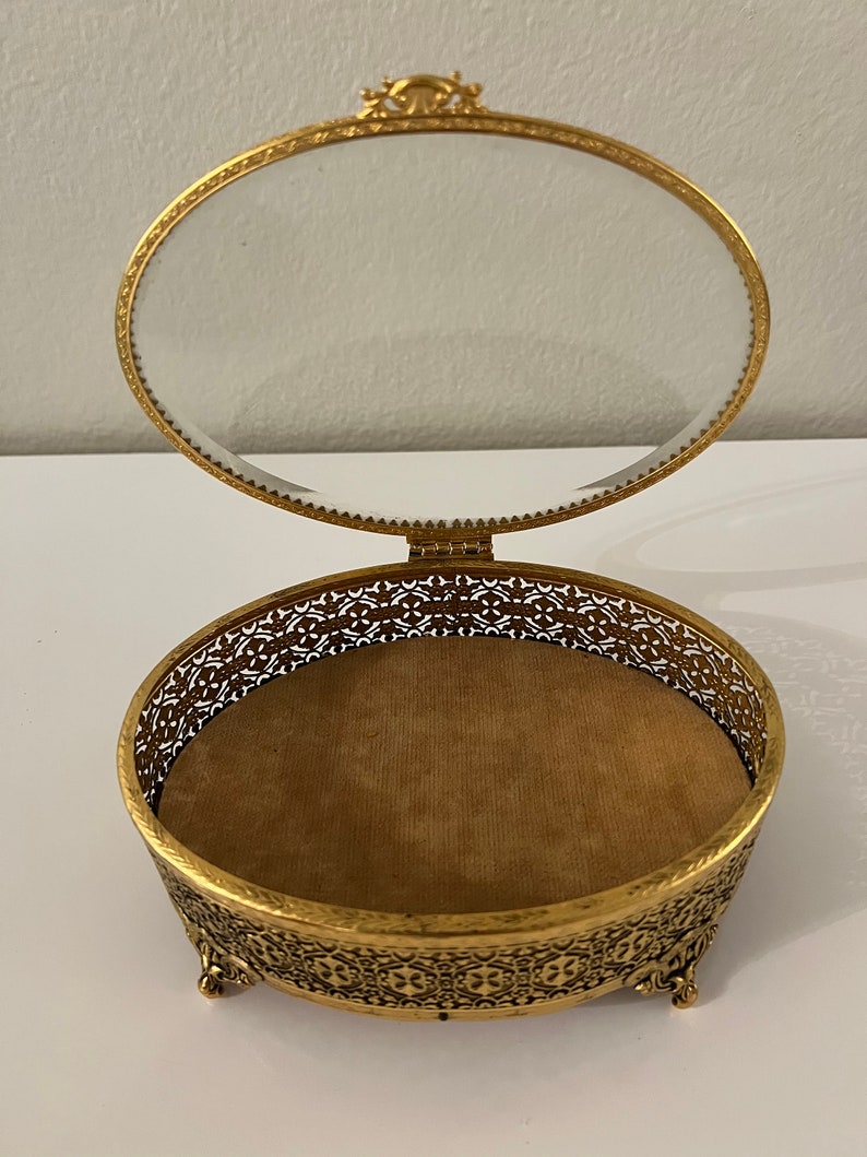 Vintage Brass Jewelry Box Etsy
