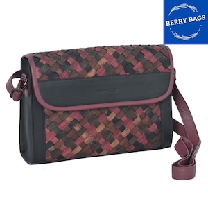 Woven Leather Braided sling Tote Bag/Artistic Pink Leather cord/Genuine women handbag/ shoulder purse/Crossbody bag/Mother&#39;s day gift