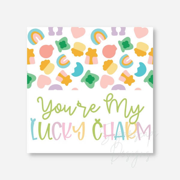 You're My Lucky Charm 2"x2" INSTANT DIGITAL DOWNL0AD tag
