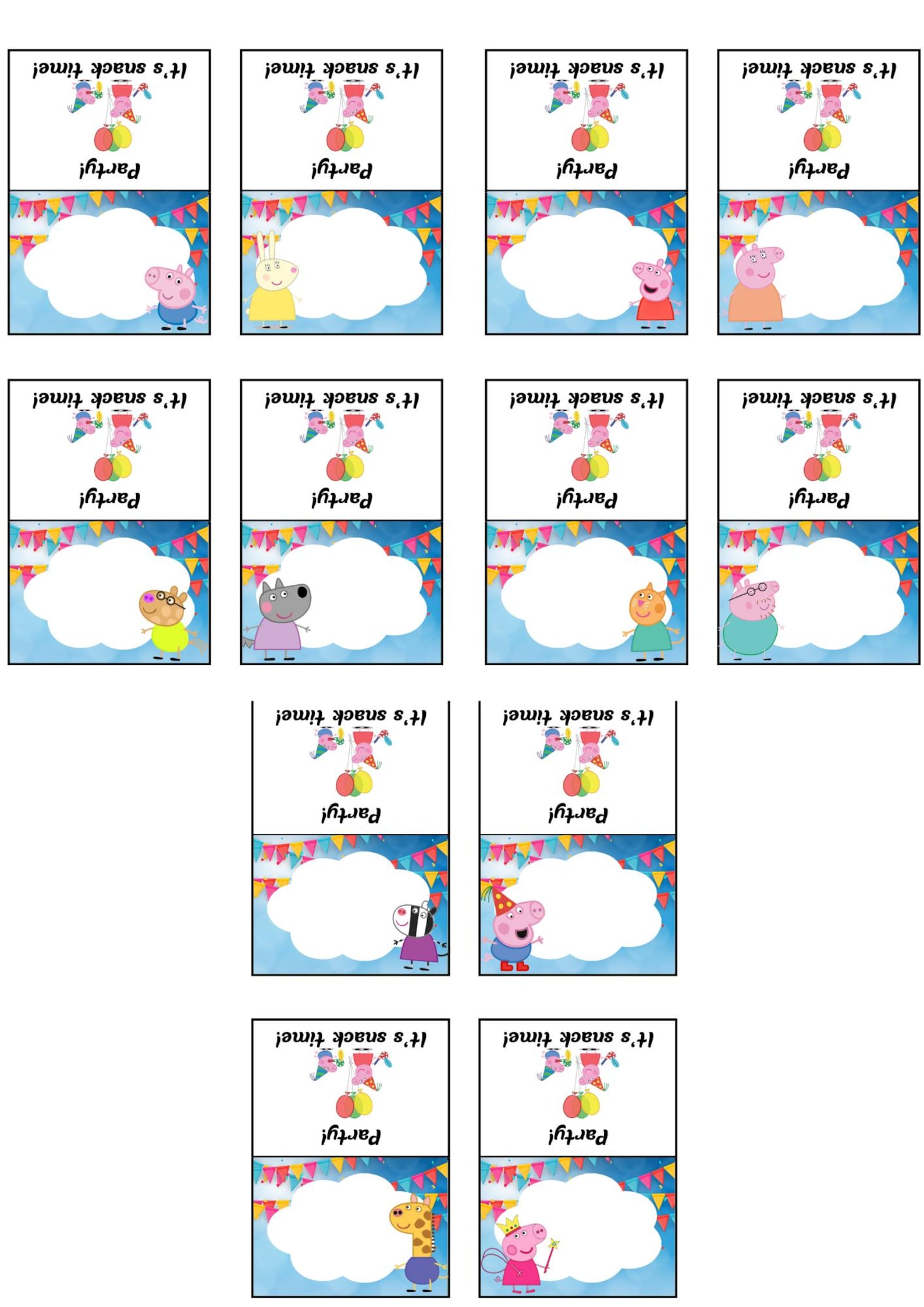 Pig Party Food Labels Peppa Birthday Party : 12 Designs (PDF & JPEG) - Etsy