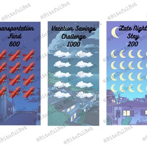 Night Savings Challenge, Cash Savings Challenge, Digital Savings Challenge, Savings Tracker, Budget Tracker, Money Challenge
