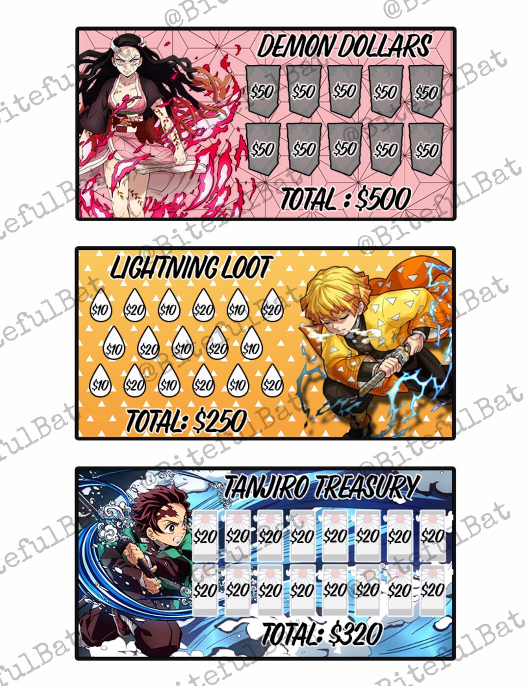 Demon Slayer Savings Challenge Cash Savings Challenge Etsy