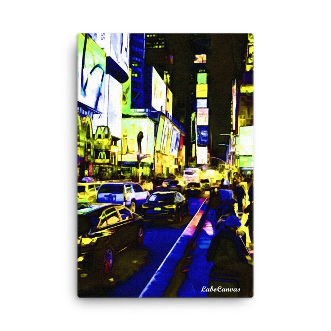 NYC Downtown New York City Night Life Lights Wall Art Painting Etsy