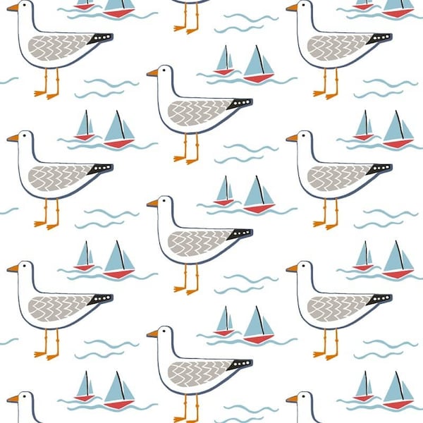 Gull multi oilcloth tablecloth