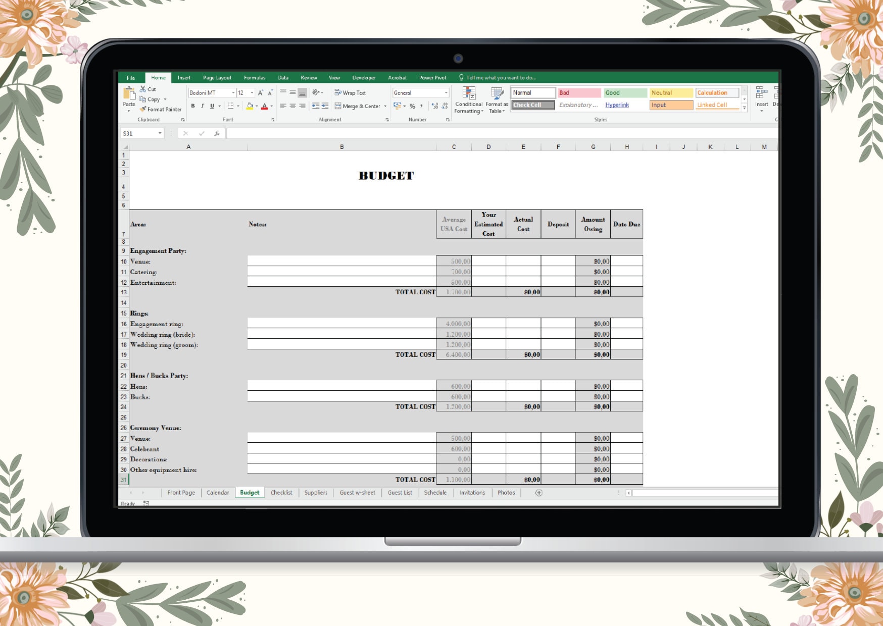 Wedding Organiser Excel Template Wedding Planning Spreadsheets for Wedding Organiser Excel Template Wedding Planning Spreadsheets for