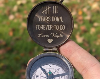 Anniversary gift for him, gifts for boyfriend, personalized compass, anniversary gifts, engraved compass, unique gifts, Christmas presents