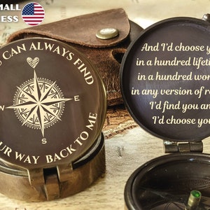 Gift for long distance relationship, personalized compass, pilot gifts for men, sailor gift, engraved compass, soldier husband gift, compass