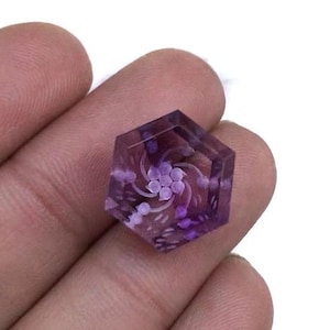 AAA+ Quality Natural Amethyst handmade fantasy cut carved Hexagon shape gemstone, size:- 13x13mm , 1 piece for making pendant and jewellery