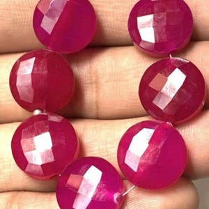 Beautiful Natural pink Onyx Handmade Faceted cut, round shape, gemstone beads size:- 15x15mm , 7 beads for making jewelry