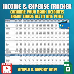 2025 Simple Income and Expense Tracker, Konsolidieren Sie Bankkonten und Kreditkarten, Vollständiger Haushaltsabschluss, Budgetierung, Persönliche Finanzen