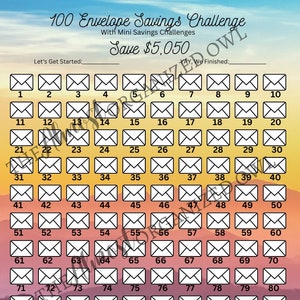 100 Envelope Savings Challenge with 7 Mini Savings Challenges | Low Income | Save 5,050