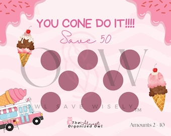 SUMMER Scratch and Save Challenge | Pink Ice Cream | 5x7 Size