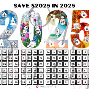 Save 2025 in 2025 AND Save 225 in 2025 Savings Challenges | Two Printable PDFs | Digital Download | LOW Income Option