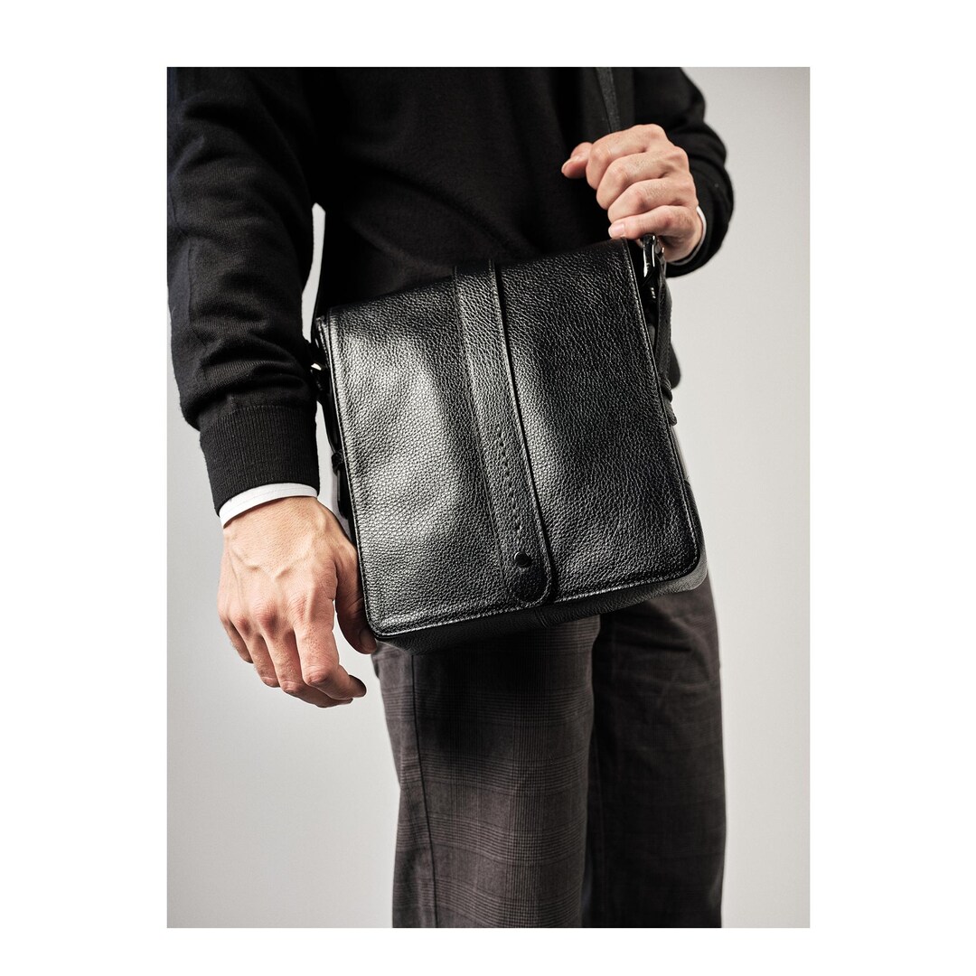 Men's Top Layer Cowhide Leather Messenger Shoulder Bags main image 0