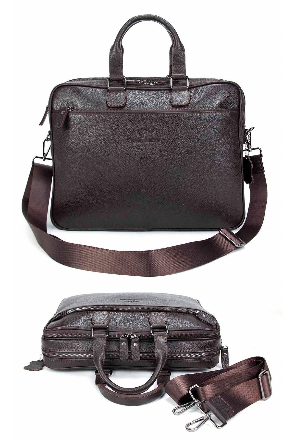 Genuine Cow Leather Handmade Best Quality Dark Brown Men Laptop Bag