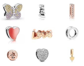Charm de viaje con forma de corazón en plata de ley: compatible con Pandora