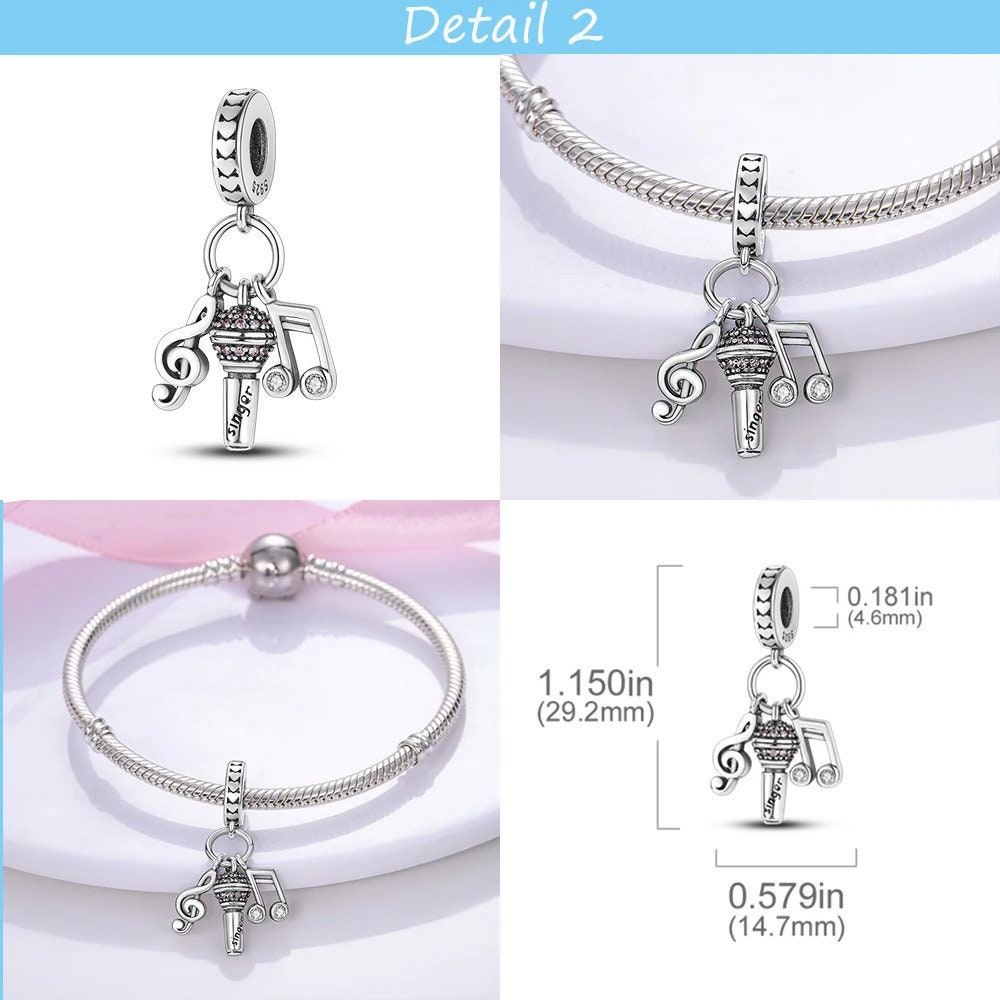 Microphone Charm, Charms For Bracelets And Necklaces - Product Details
