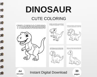 Dinosaur Coloring Pages for Kids | Fun Toddler Activity (Printable PDF)