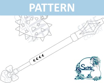 Sweetheart Spiked Mace Pattern Lifesize 1:1 Template Blueprint