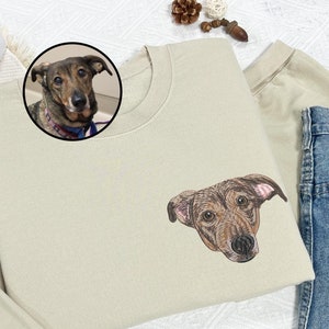 Custom Pet Sweatshirt Embroidered For Grandma Using Pet Photo - Custom Dog Face Shirt - Grandma Sweatshirt - Cat Crewneck - Gift For Grandma