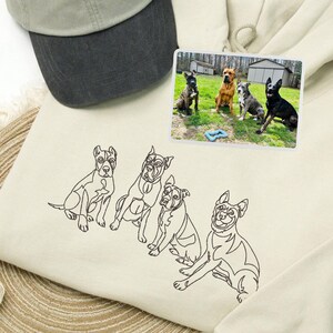 Sudadera con capucha bordada personalizada para mamá / Sudadera con bordado de retrato de perro con foto de perro / Camisa bordada para mascota personalizada / Camisa para mamá gata