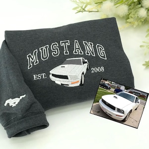 お父さんへの誕生日プレゼント、カスタム刺繍の車のポートレートパーカー、パーソナライズされたクラシックカーシャツ、妻からの特別な父の日ギフト
