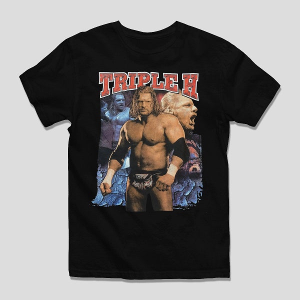 Vintage 90s Triple H Bootleg Rap WWF Wrestling Unisex T-Shirt