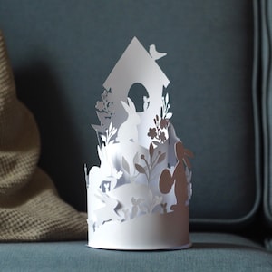 Ostern Papierschnitt Kuppel Laterne Licht Box Vorlage, 3D Laterne Papierschnitt Lightbox DIY, schneiden Cricut, svg Vorlage Cricut