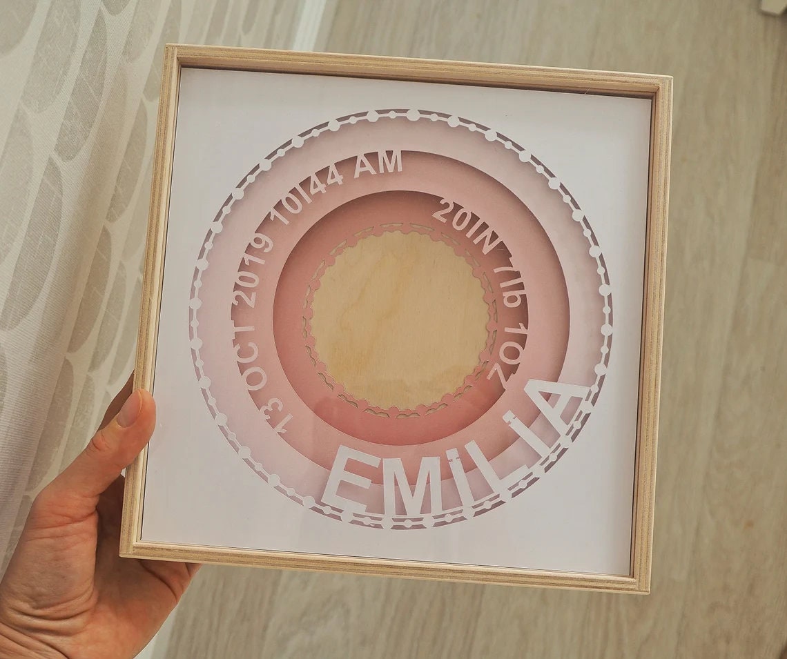 Baby Stats Photo Frame Template | Baby First Picture Frame Shadow Box ...
