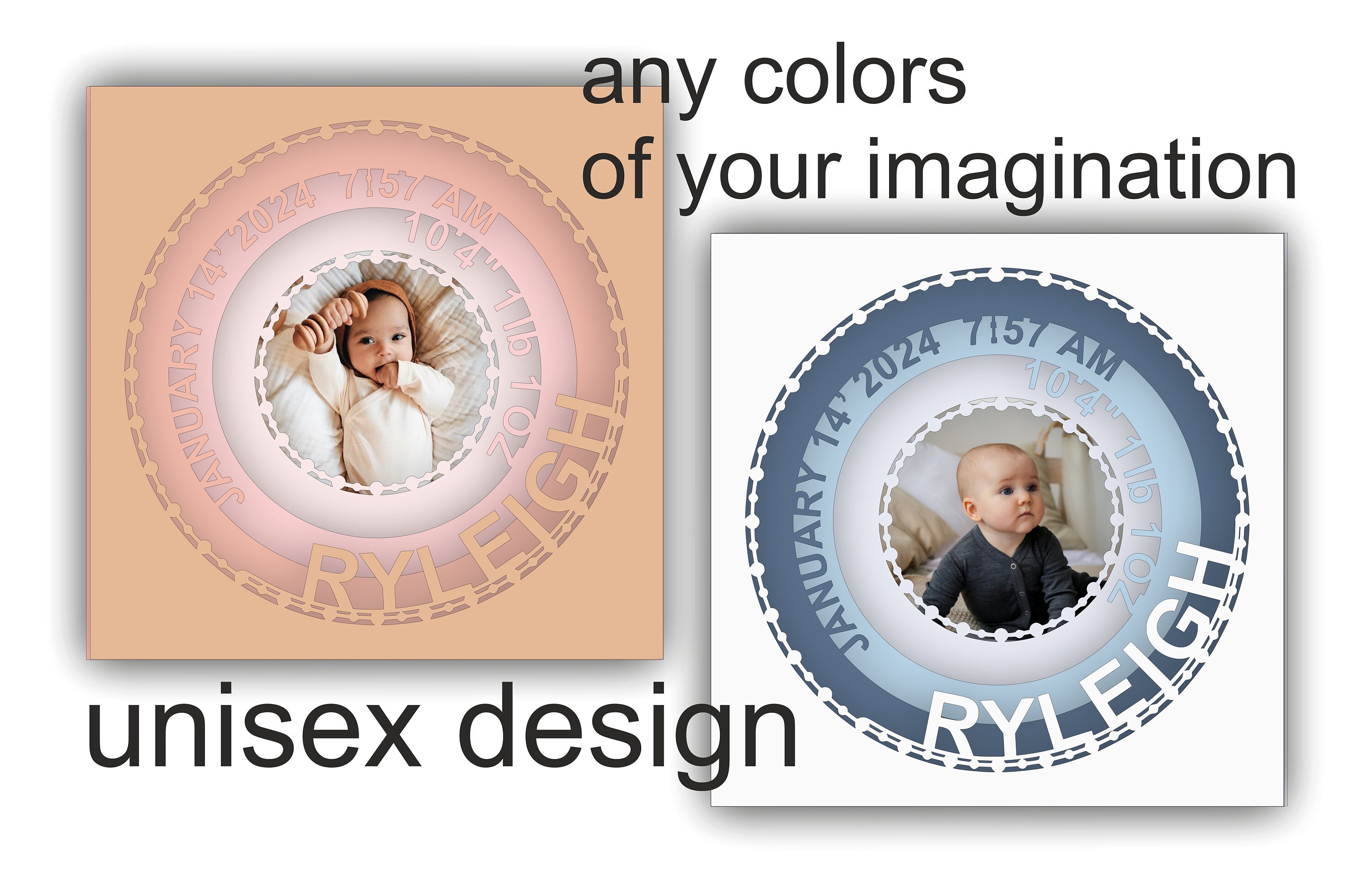 Baby Stats Photo Frame Template | Baby First Picture Frame Shadow Box ...