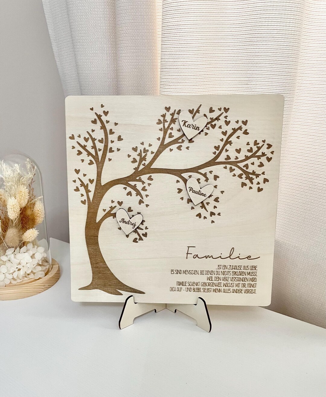 Personalized Wooden Family Tree – Family Tree With Name & Desired Text ...