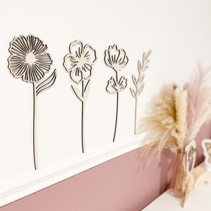 Wooden wildflowers, wooden flowers, children's room wall decoration, wooden flowers, living room decoration