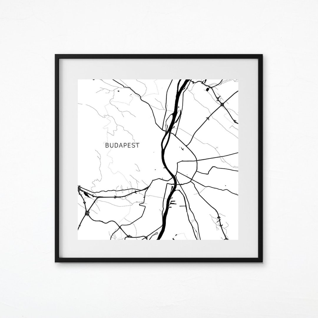 Budapest Map Budapest Map Prints Budapest City Print - Etsy