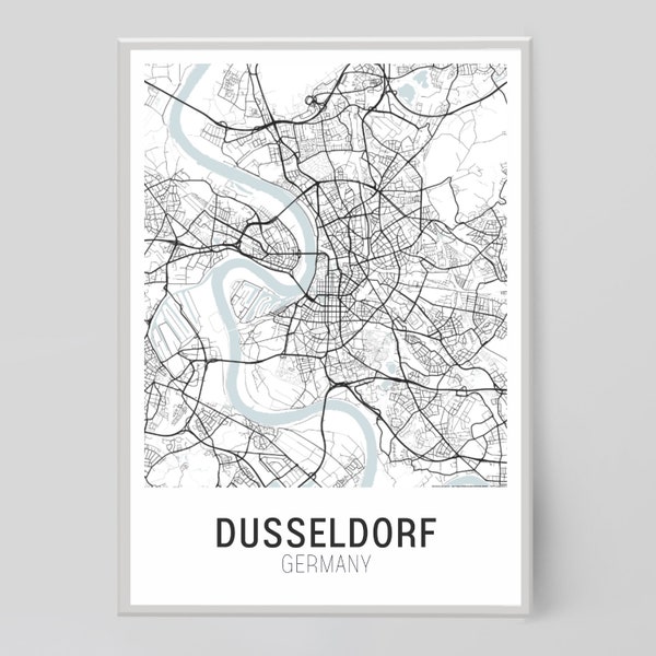 Dusseldorf Map | Dusseldorf Map Prints | Dusseldorf City Print | City Map | Instant Download | Map Print, Map Print, Map Print Poster